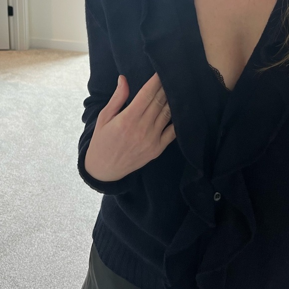 Prada Navy Ruffled Cardigan - Picture 4 of 10